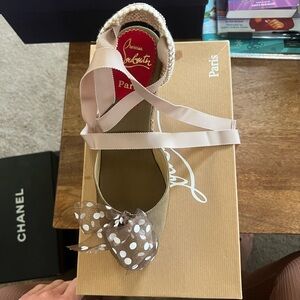 Christian Louboutin bow espadrilles. Brand New!